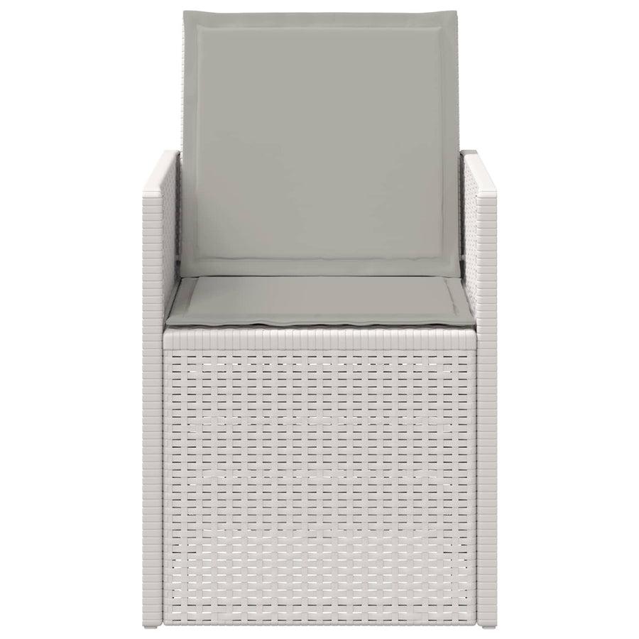 Tuin Eetstoelen 2 pcs Wit en Lichtgrijs PP