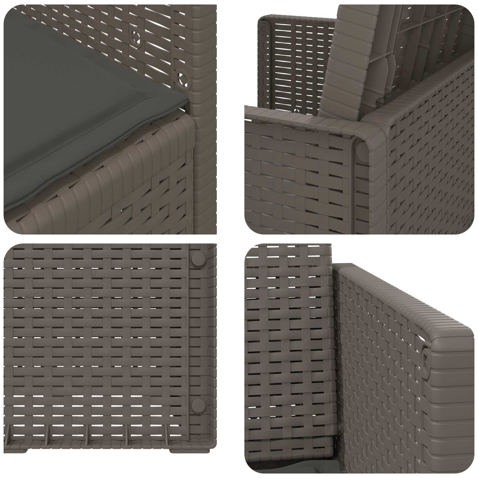 Tuin Eetstoelen 2 pcs Lichtgrijs en antracietkleurig PP