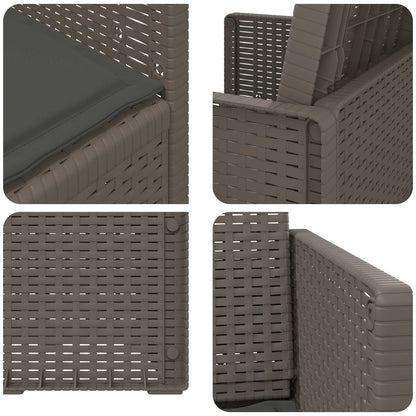 Tuin Eetstoelen 2 pcs Lichtgrijs en antracietkleurig PP