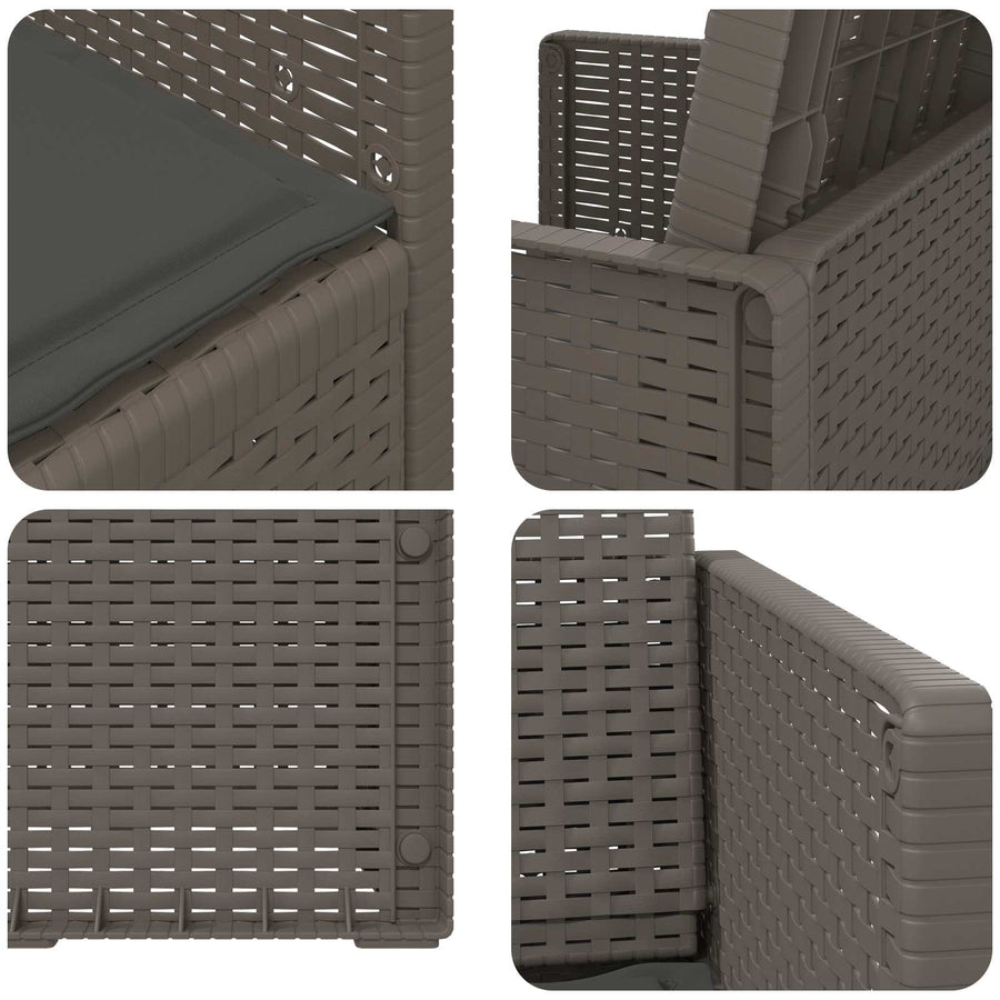 Tuin Eetstoelen 2 pcs Lichtgrijs en antracietkleurig PP