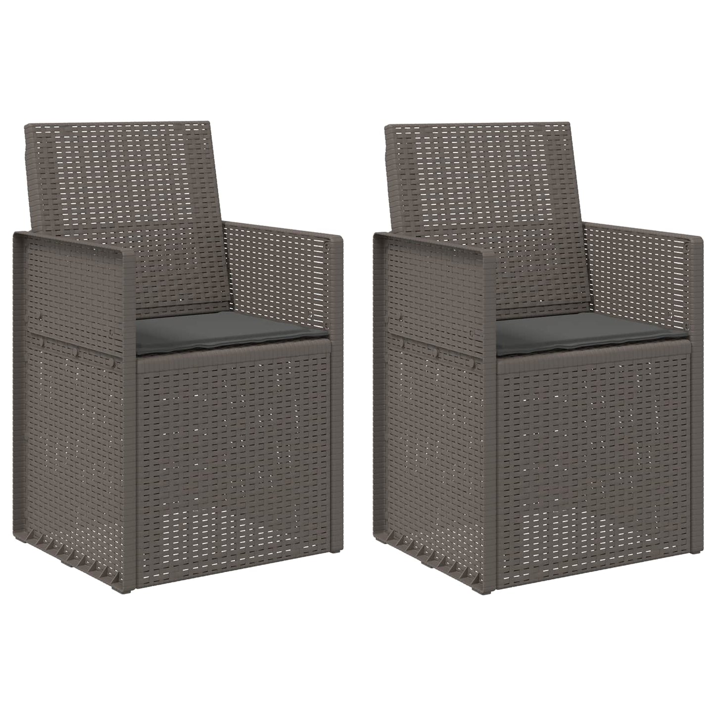 Tuin Eetstoelen 2 pcs Lichtgrijs en antracietkleurig PP