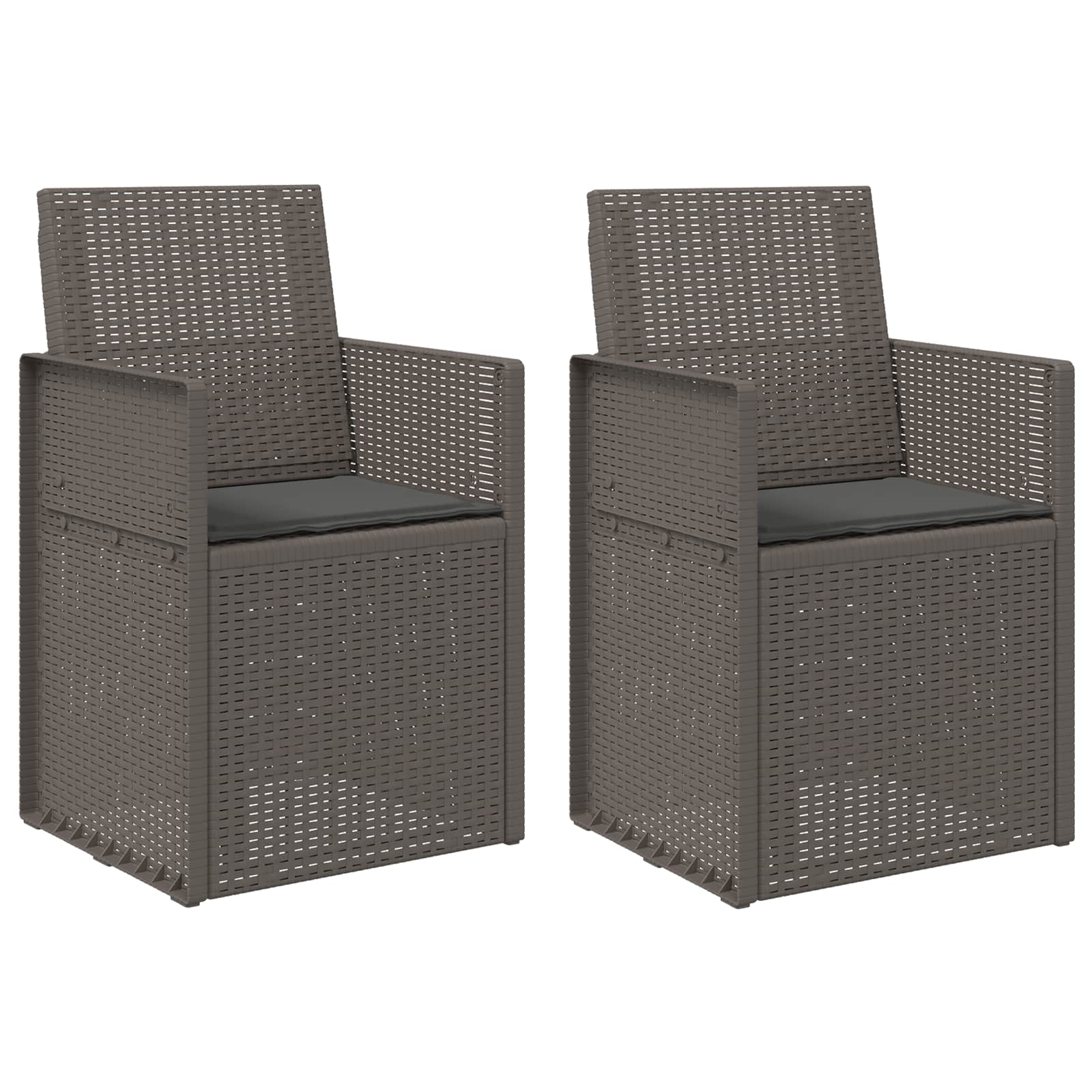 Tuin Eetstoelen 2 pcs Lichtgrijs en antracietkleurig PP