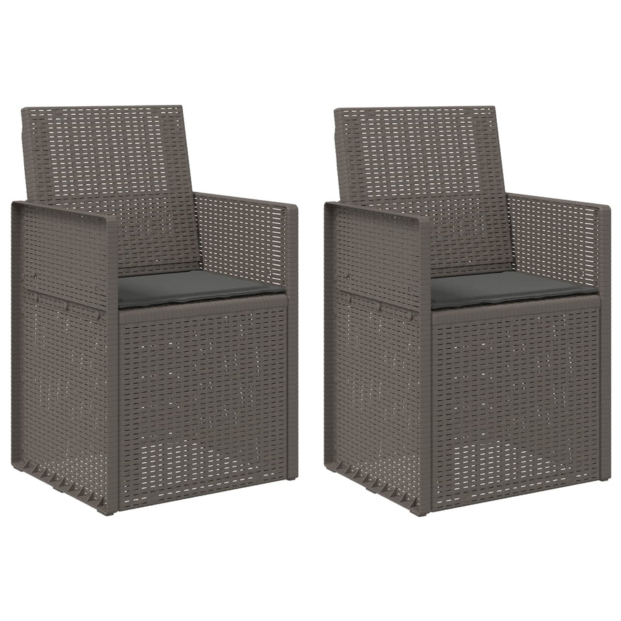 Tuin Eetstoelen 2 pcs Lichtgrijs en antracietkleurig PP