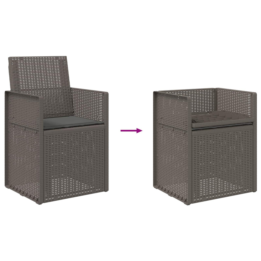 Tuin Eetstoelen 2 pcs Lichtgrijs en antracietkleurig PP