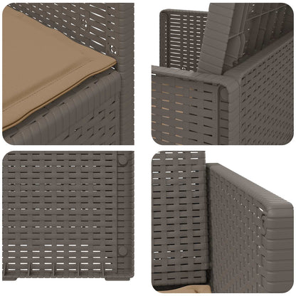 Tuin Eetstoelen 2 pcs Lichtgrijs en Taupe PP