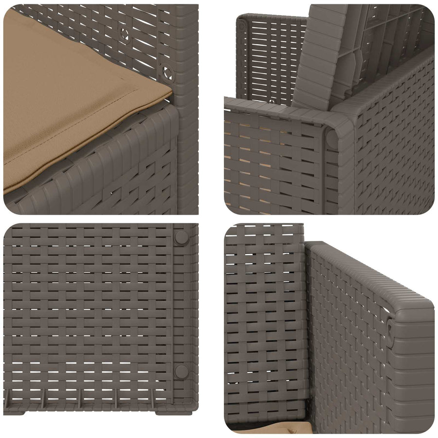 Tuin Eetstoelen 2 pcs Lichtgrijs en Taupe PP