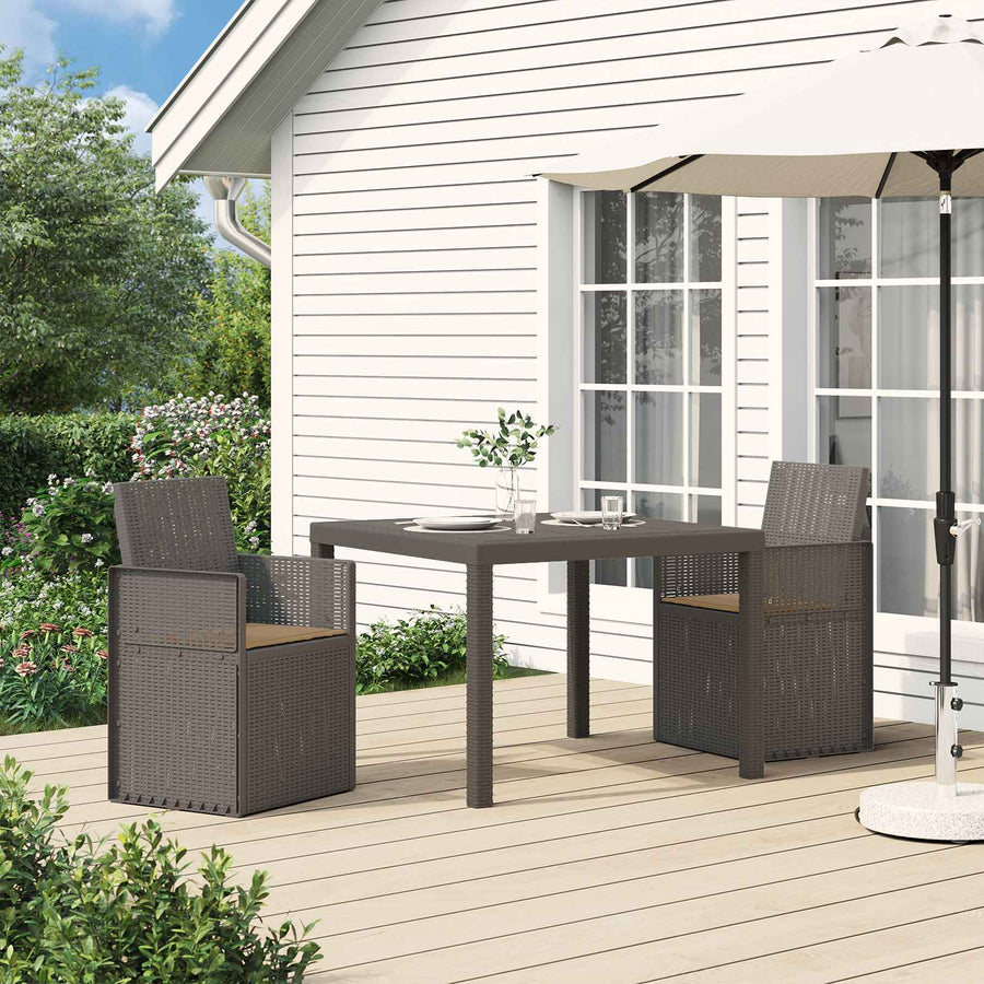 Tuin Eetstoelen 2 pcs Lichtgrijs en Taupe PP
