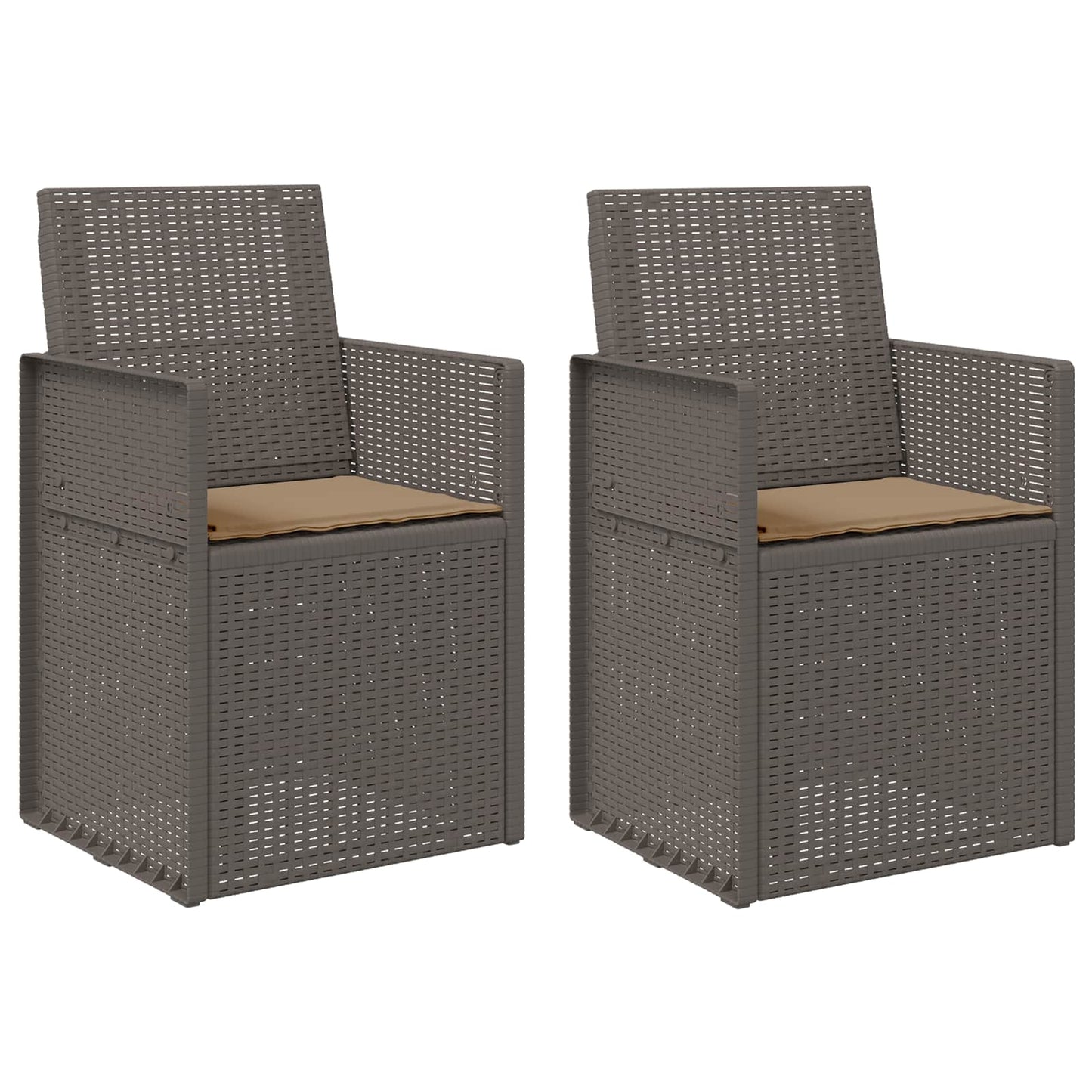 Tuin Eetstoelen 2 pcs Lichtgrijs en Taupe PP