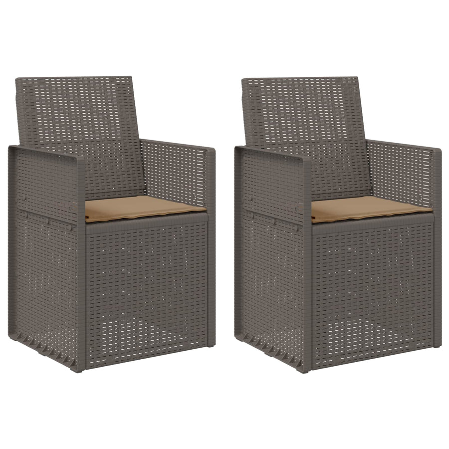 Tuin Eetstoelen 2 pcs Lichtgrijs en Taupe PP