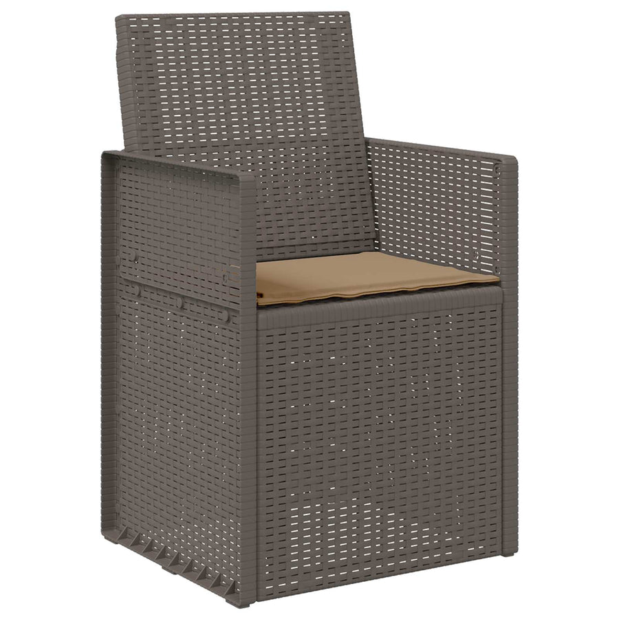 Tuin Eetstoelen 2 pcs Lichtgrijs en Taupe PP
