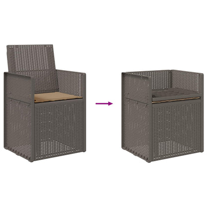 Tuin Eetstoelen 2 pcs Lichtgrijs en Taupe PP