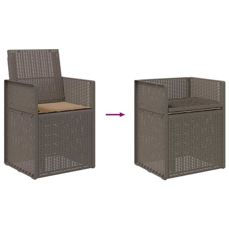 Tuin Eetstoelen 2 pcs Lichtgrijs en Taupe PP