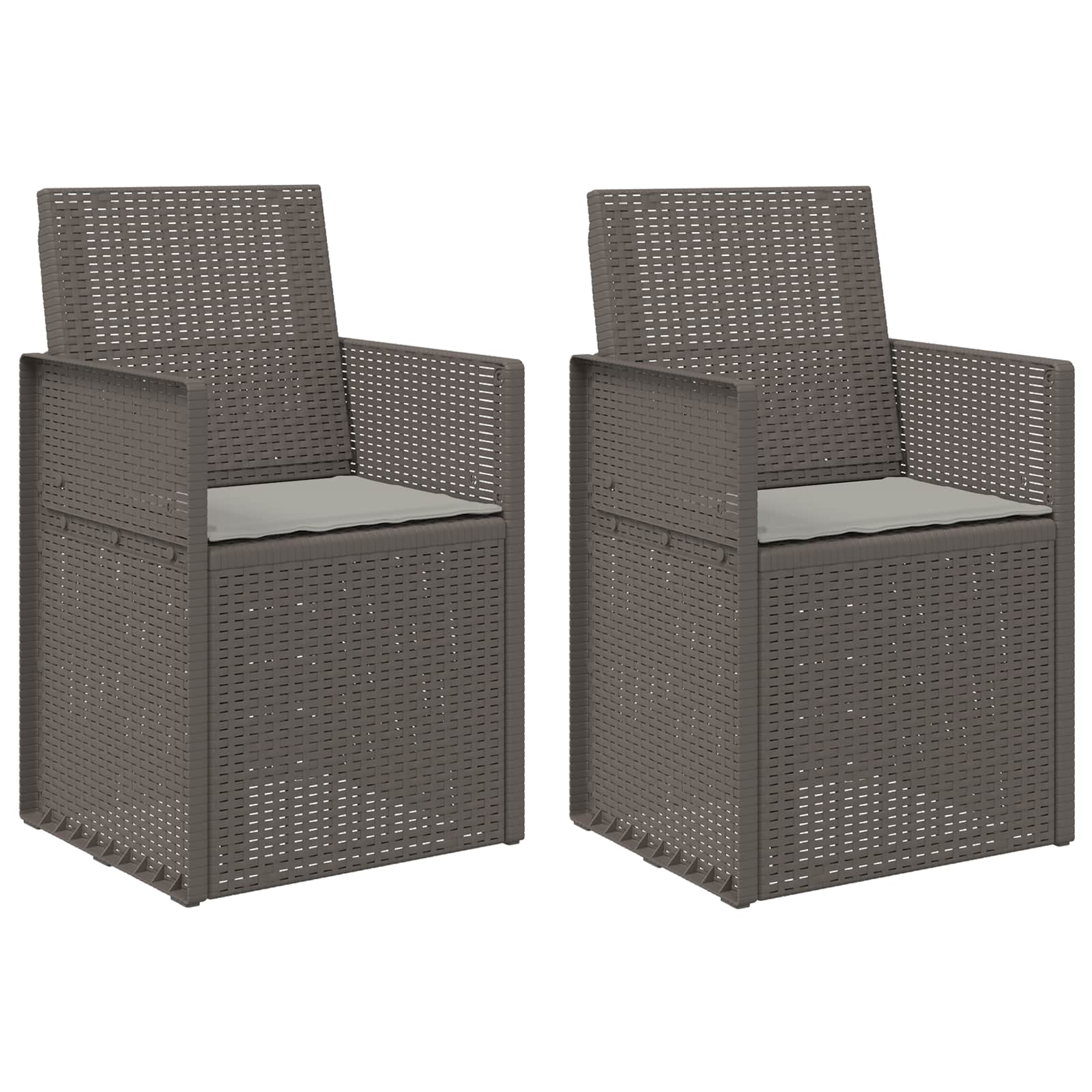 Tuin Eetstoelen 2 pcs Lichtgrijs PP