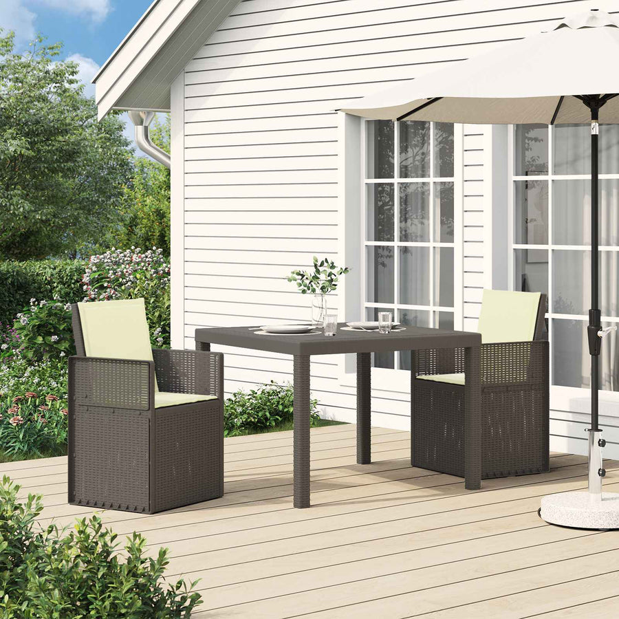 Tuin Eetstoelen 2 pcs Lichtgrijs en Crème PP