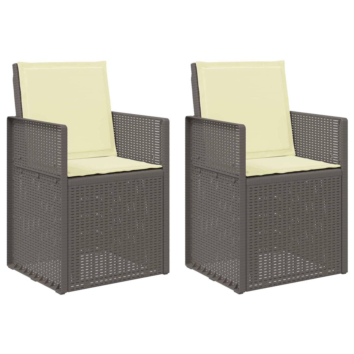 Tuin Eetstoelen 2 pcs Lichtgrijs en Crème PP