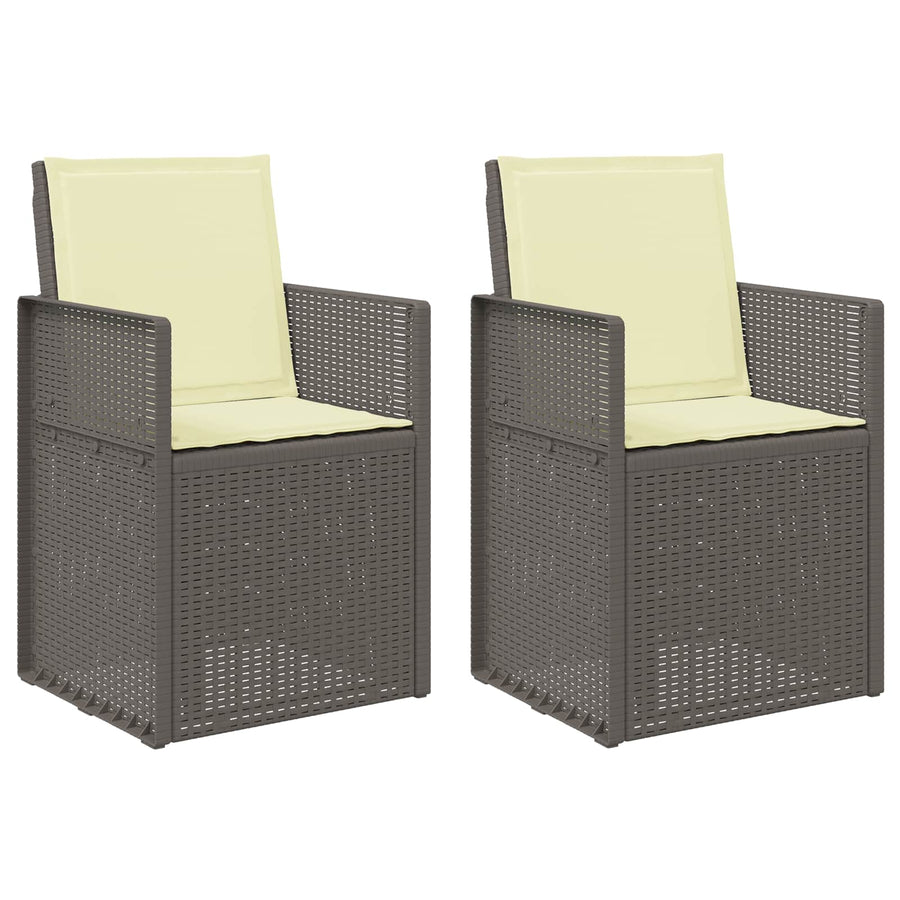 Tuin Eetstoelen 2 pcs Lichtgrijs en Crème PP