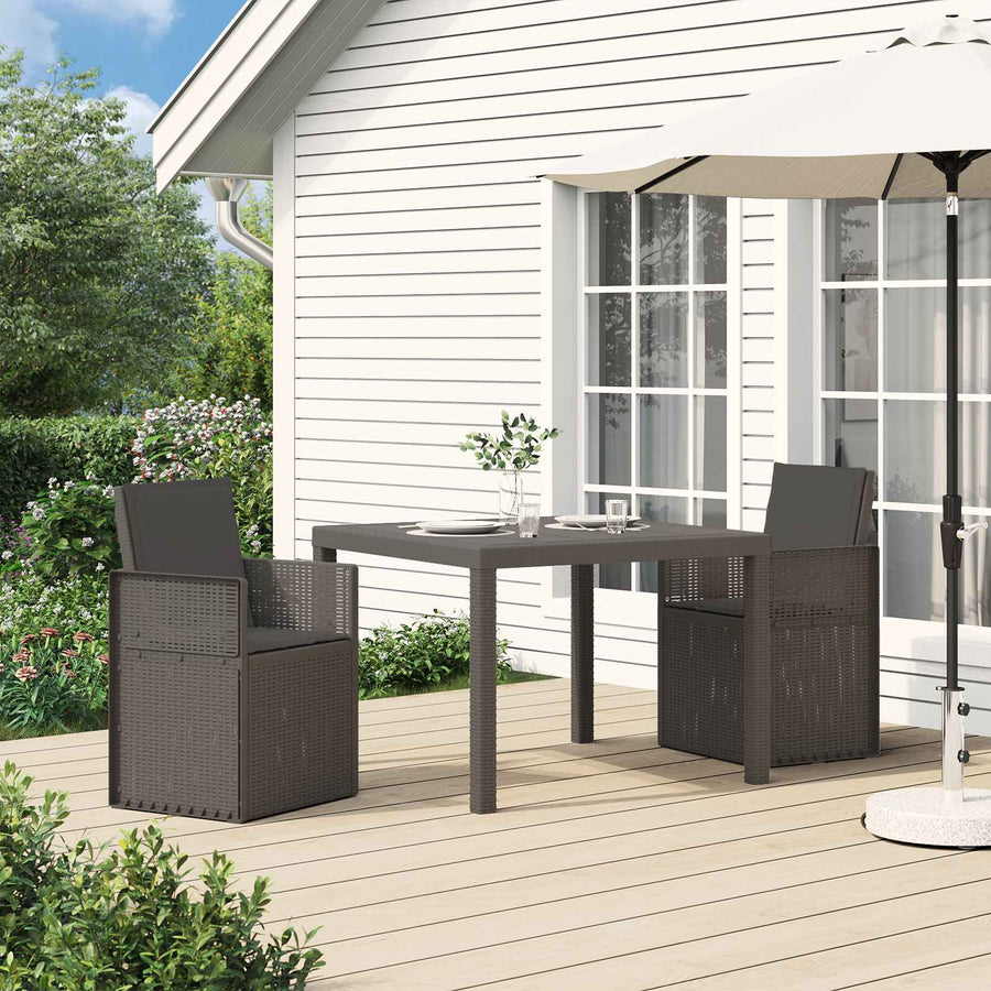 Tuin Eetstoelen 2 pcs Lichtgrijs en antracietkleurig PP