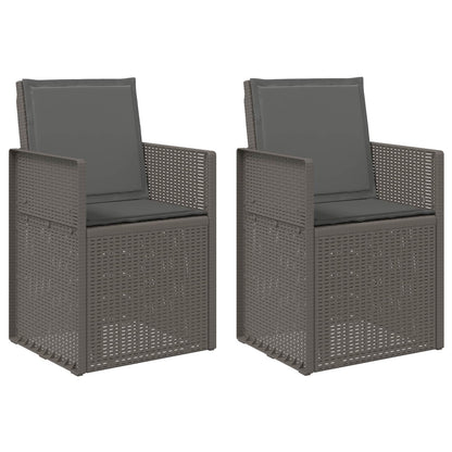 Tuin Eetstoelen 2 pcs Lichtgrijs en antracietkleurig PP