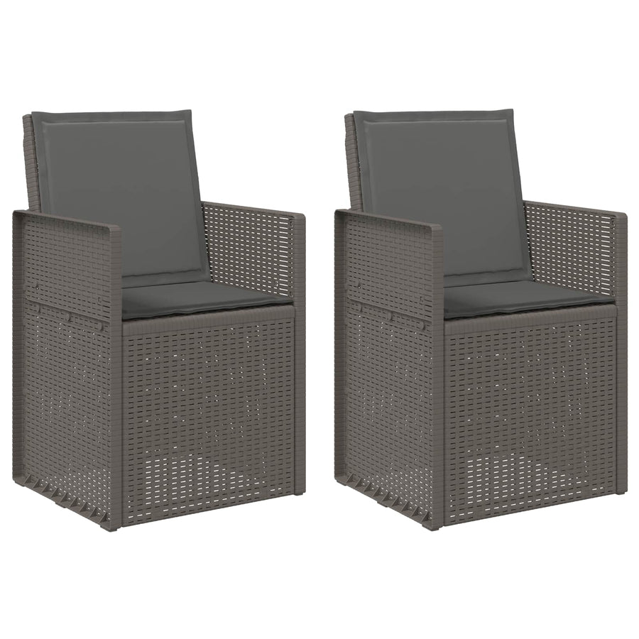 Tuin Eetstoelen 2 pcs Lichtgrijs en antracietkleurig PP