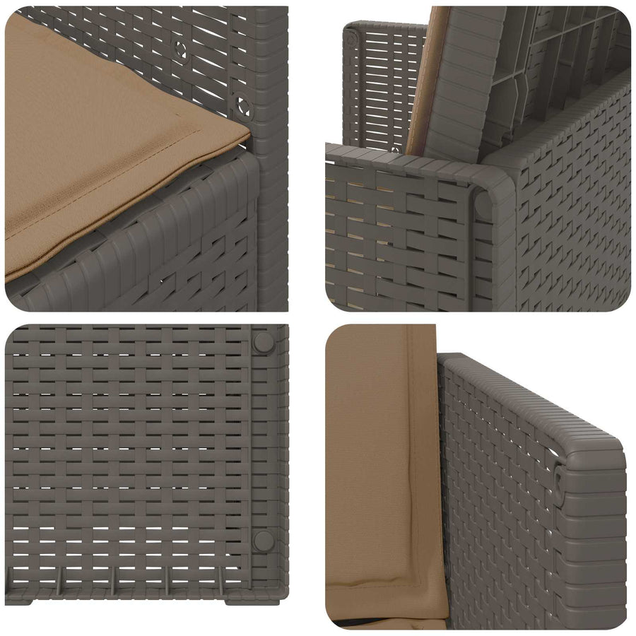 Tuin Eetstoelen 2 pcs Lichtgrijs en Taupe PP