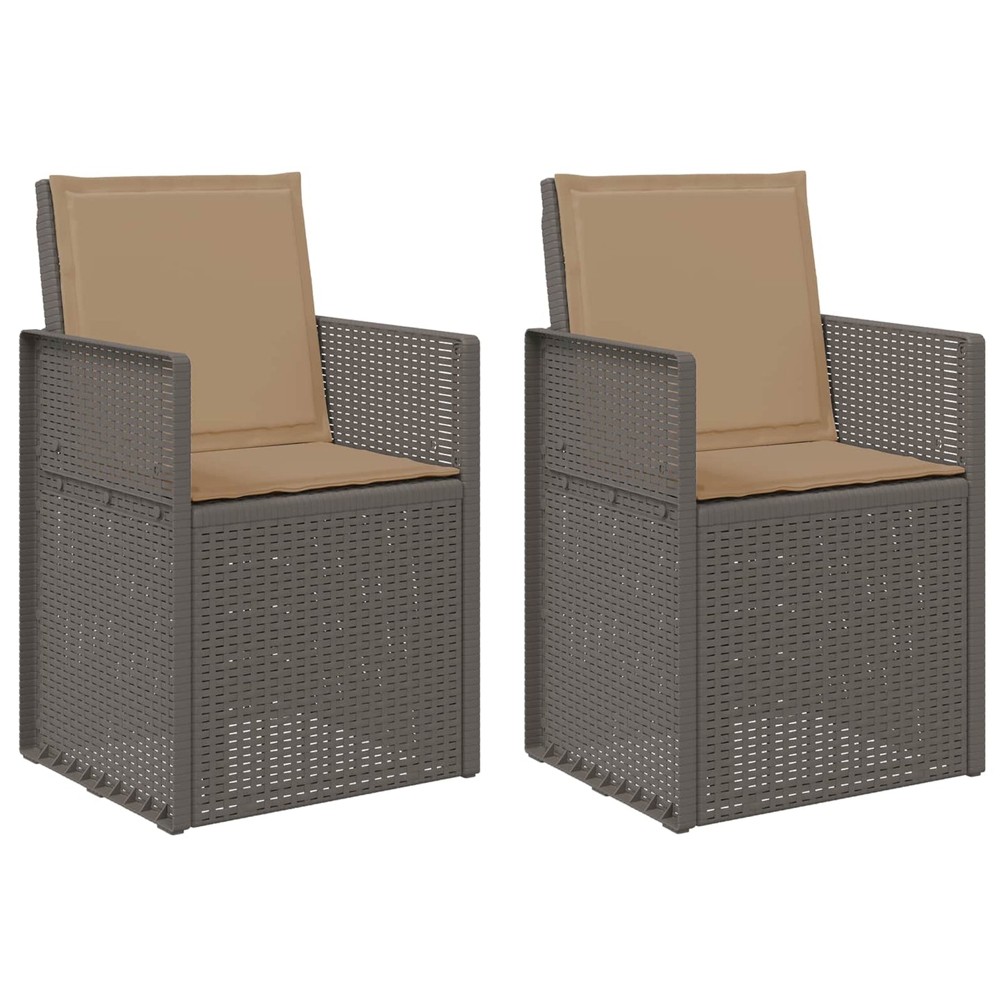 Tuin Eetstoelen 2 pcs Lichtgrijs en Taupe PP