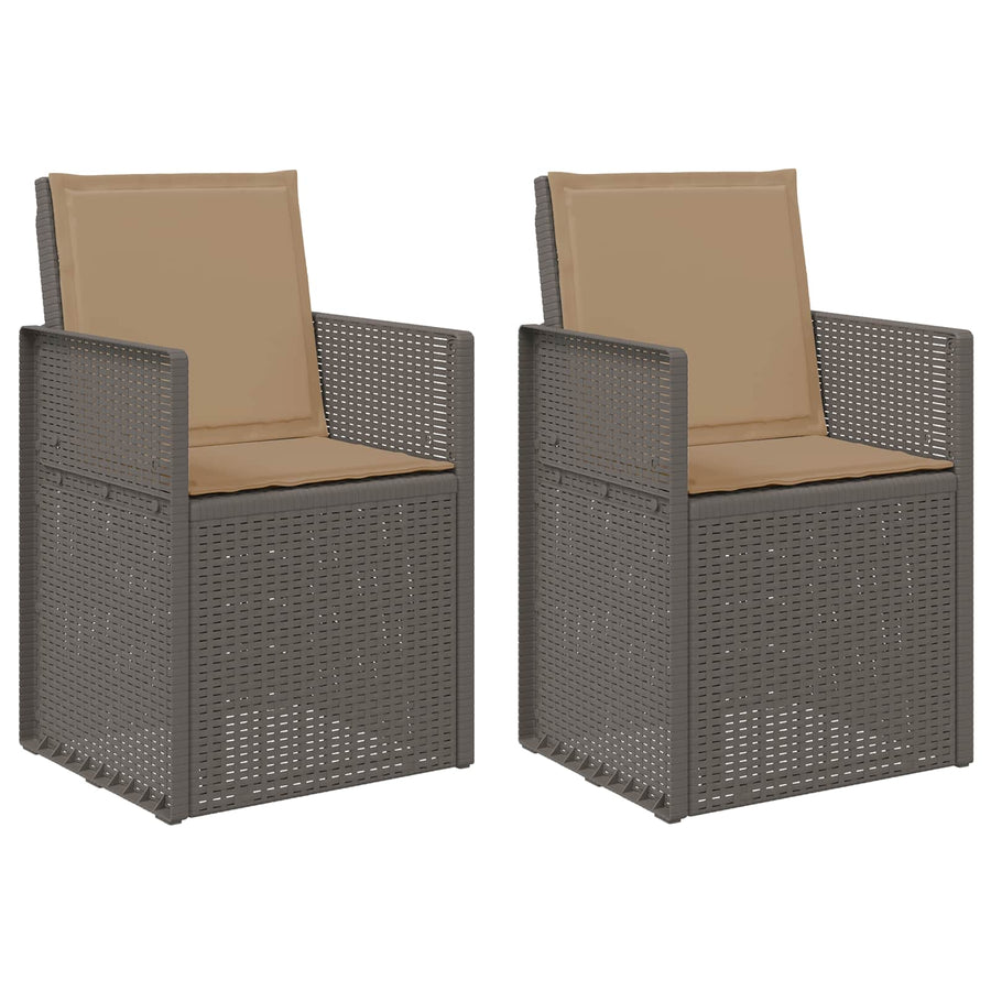 Tuin Eetstoelen 2 pcs Lichtgrijs en Taupe PP