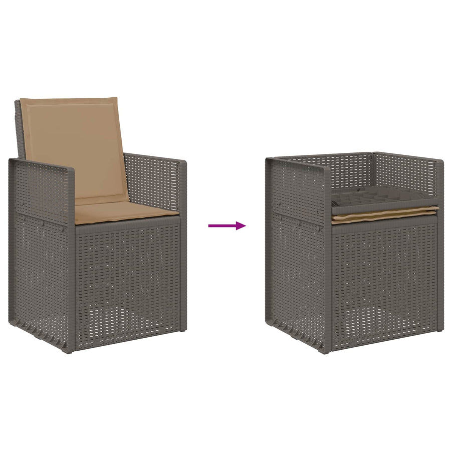 Tuin Eetstoelen 2 pcs Lichtgrijs en Taupe PP