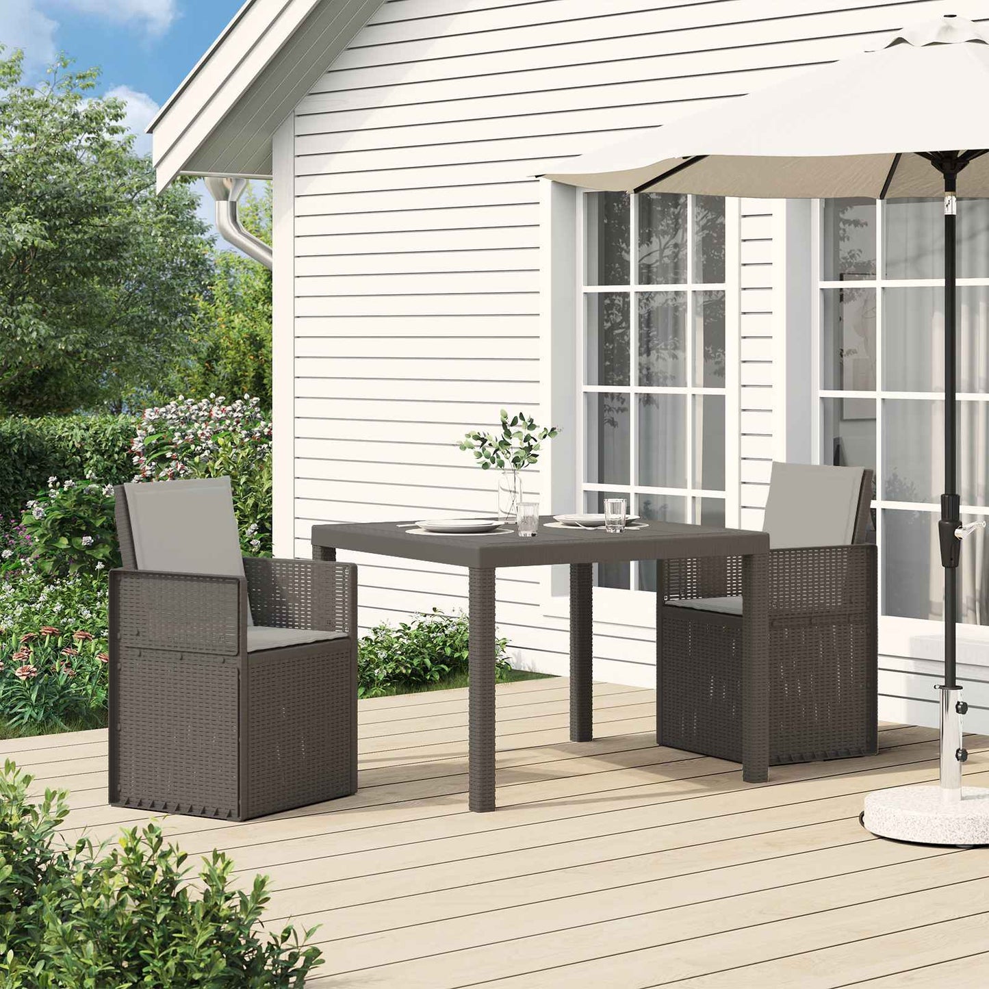 Tuin Eetstoelen 2 pcs Lichtgrijs PP
