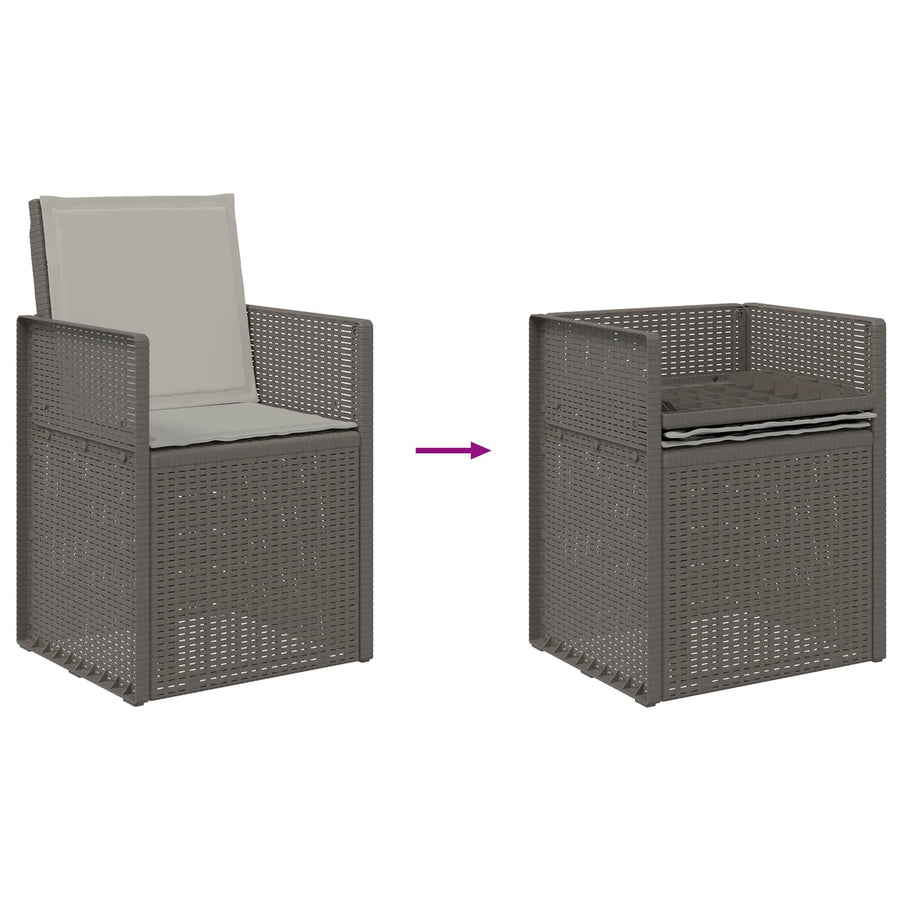 Tuin Eetstoelen 2 pcs Lichtgrijs PP