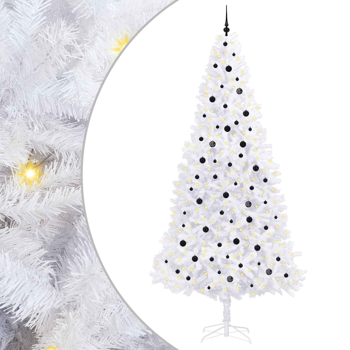 Kunstkerstboom met 300 LED Wit 300 cm PVC en staal