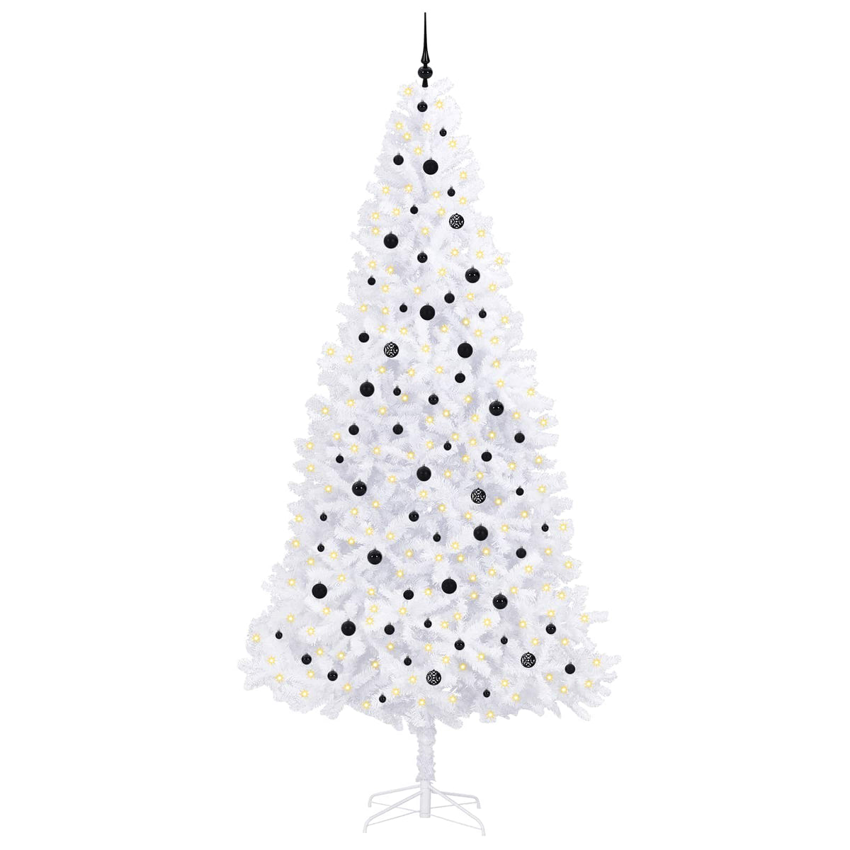 Kunstkerstboom met 300 LED Wit 300 cm PVC en staal