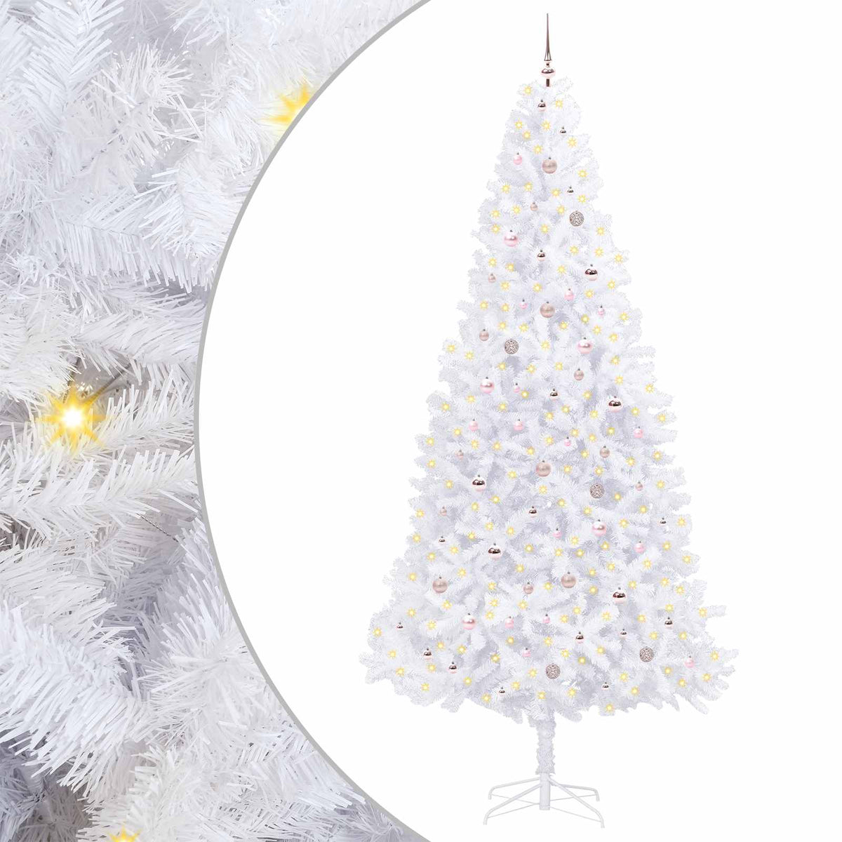 Kunstkerstboom met 300 LED Wit 300 cm PVC en staal