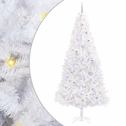 Kunstkerstboom met 300 LED Wit 300 cm PVC en staal