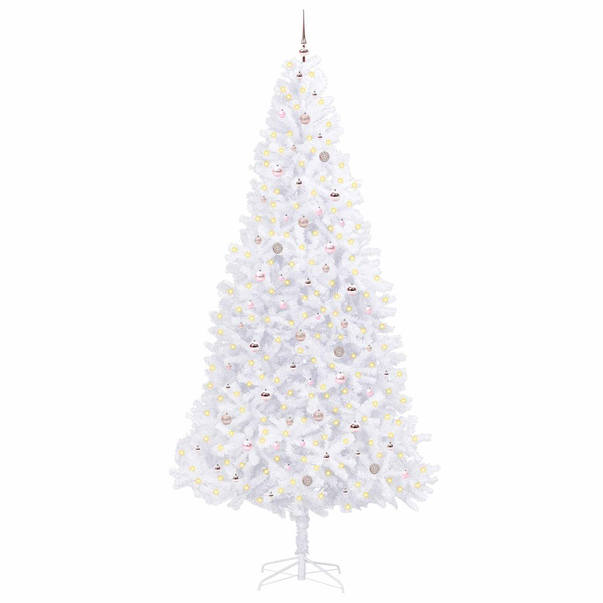 Kunstkerstboom met 300 LED Wit 300 cm PVC en staal