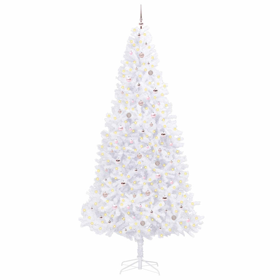 Kunstkerstboom met 300 LED Wit 300 cm PVC en staal