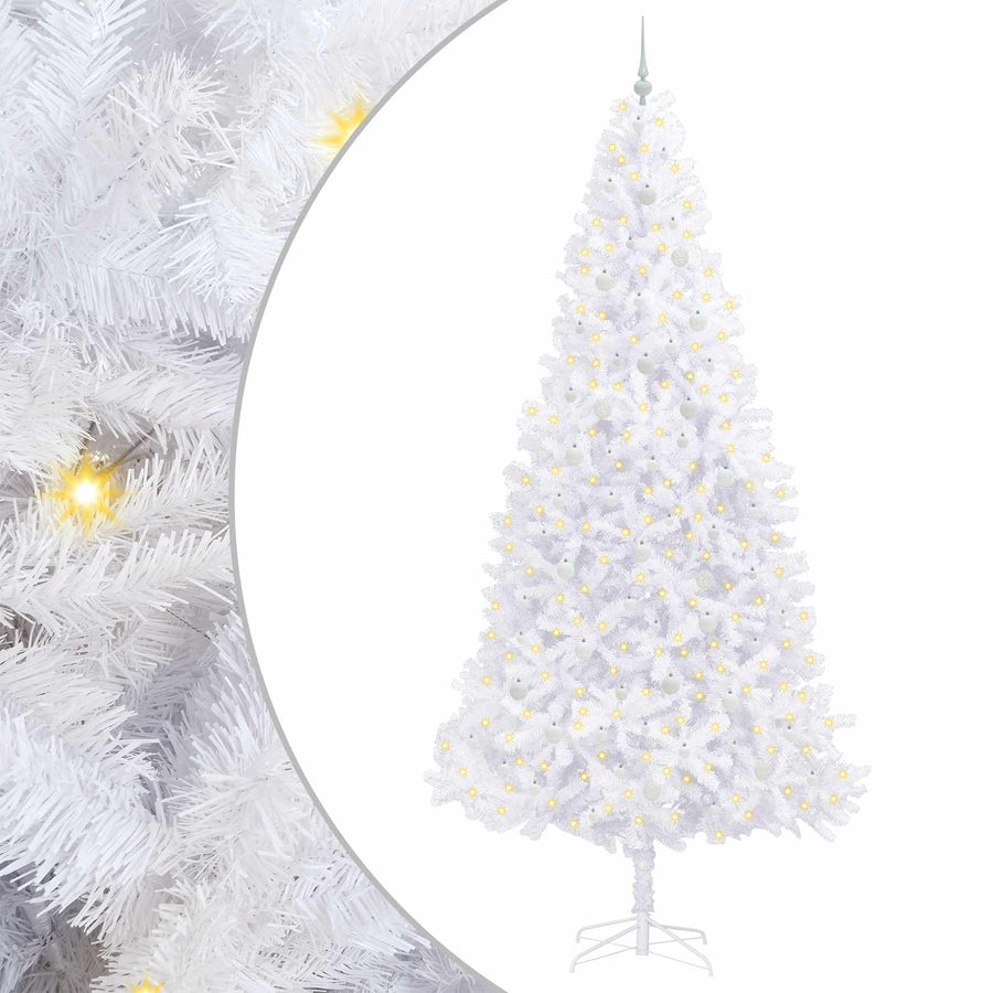 Kunstkerstboom met 300 LED Wit 300 cm PVC en staal
