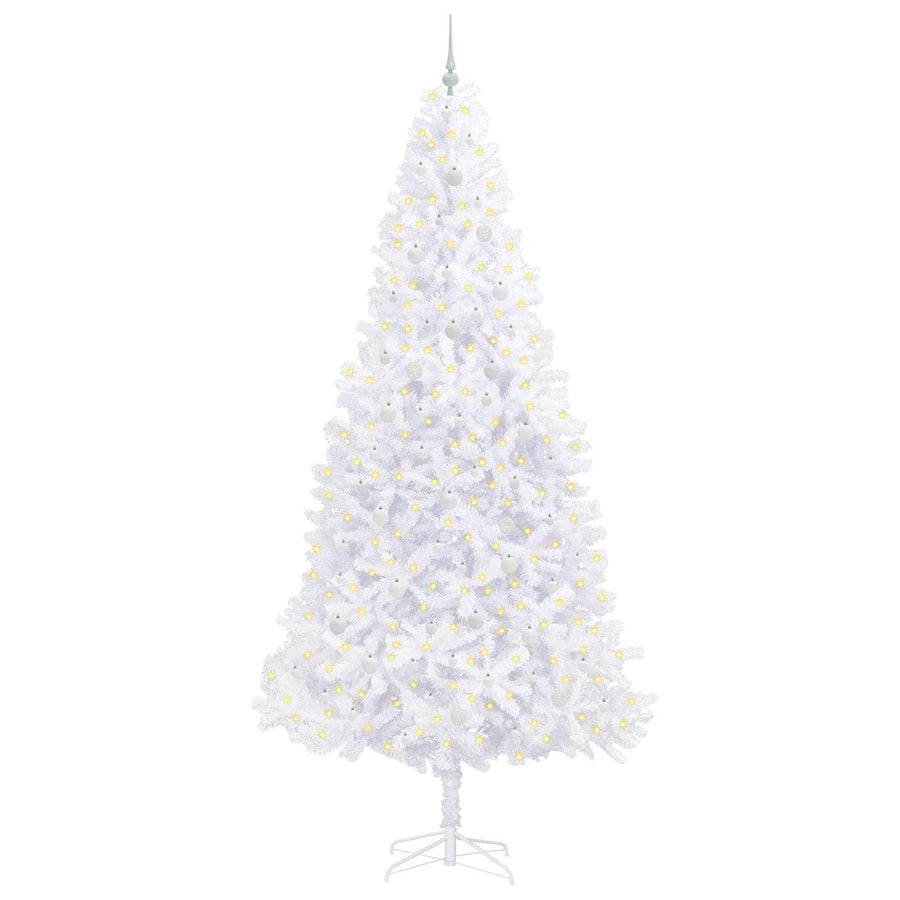 Kunstkerstboom met 300 LED Wit 300 cm PVC en staal