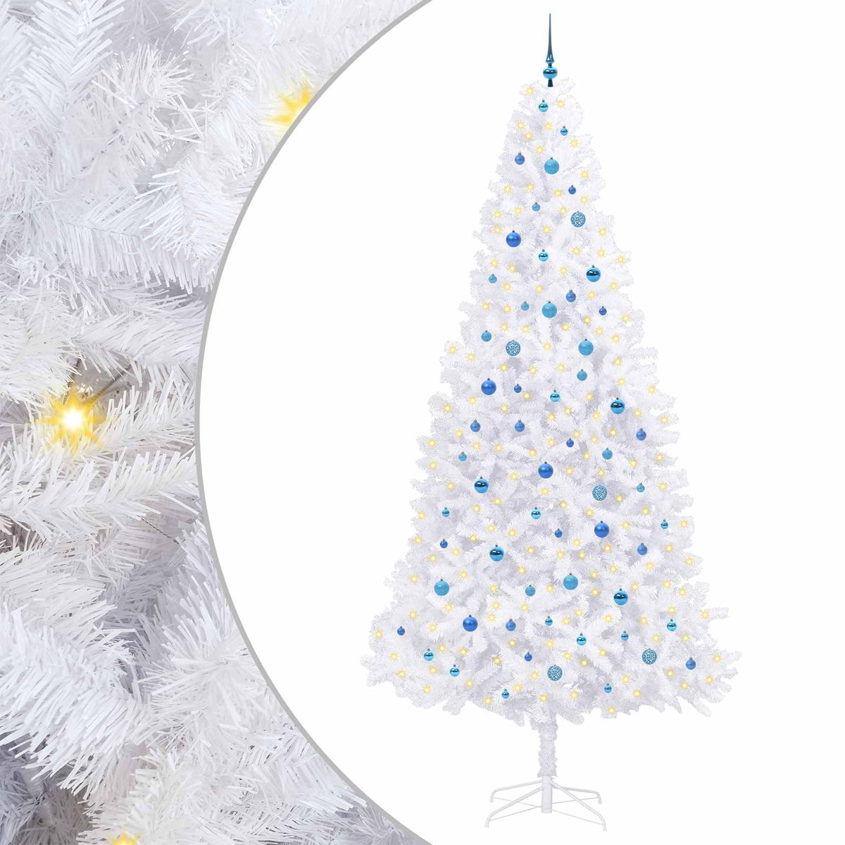 Kunstkerstboom met 300 LED Wit 300 cm PVC en staal