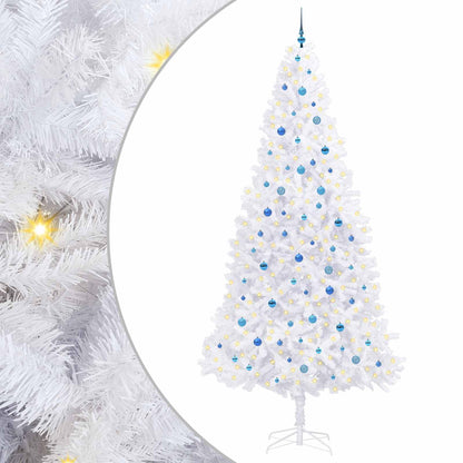 Kunstkerstboom met 300 LED Wit 300 cm PVC en staal