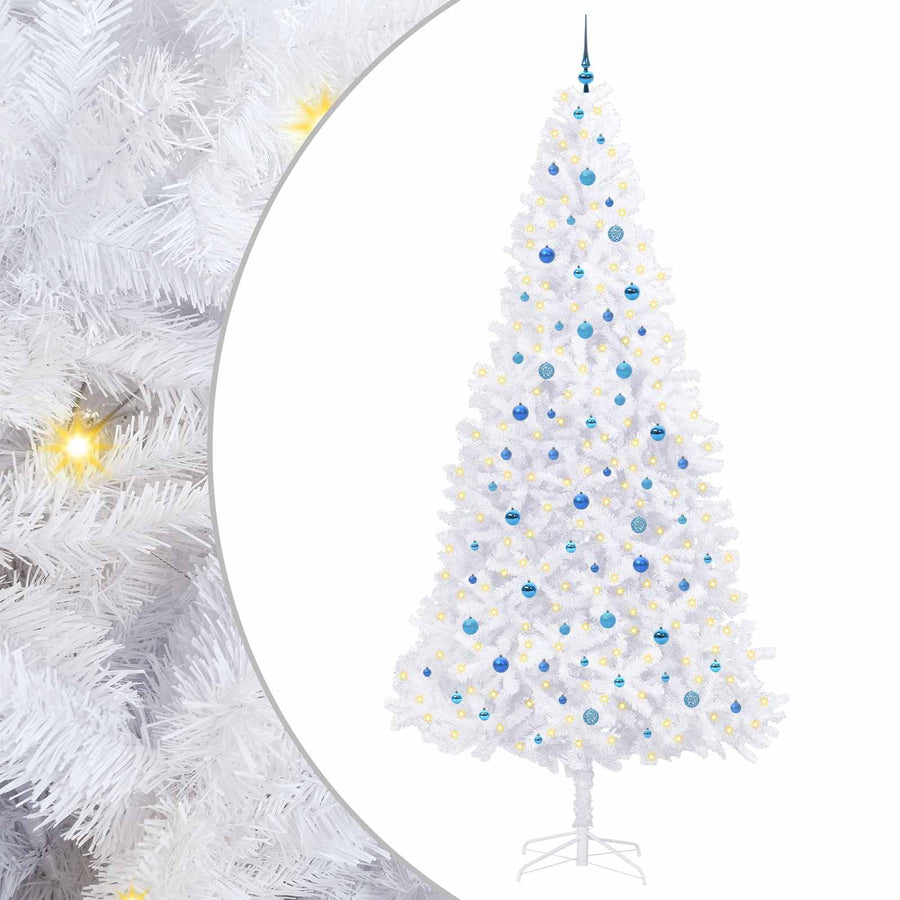 Kunstkerstboom met 300 LED Wit 300 cm PVC en staal