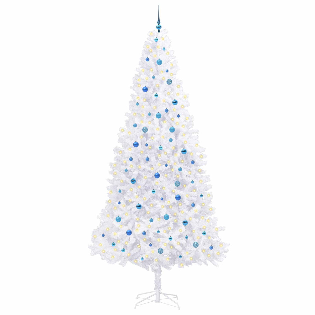 Kunstkerstboom met 300 LED Wit 300 cm PVC en staal
