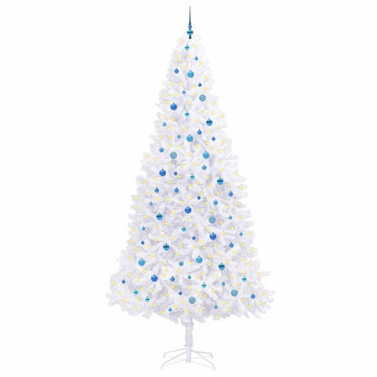 Kunstkerstboom met 300 LED Wit 300 cm PVC en staal