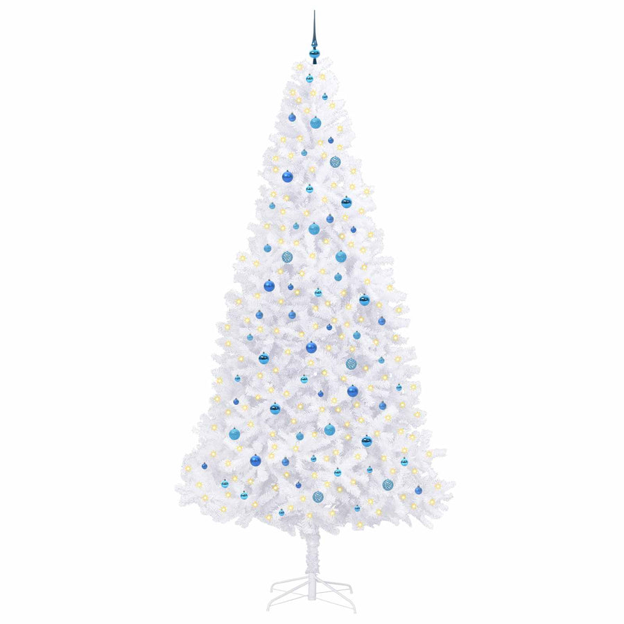 Kunstkerstboom met 300 LED Wit 300 cm PVC en staal