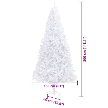 Kunstkerstboom met 300 LED Wit 300 cm PVC en staal