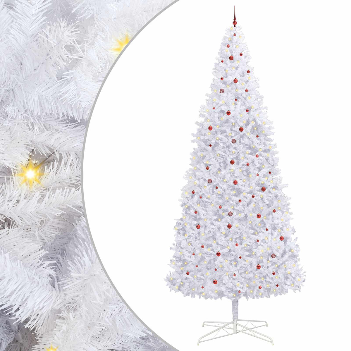 Kunstkerstboom met 300 LED Wit 400 cm PVC en staal