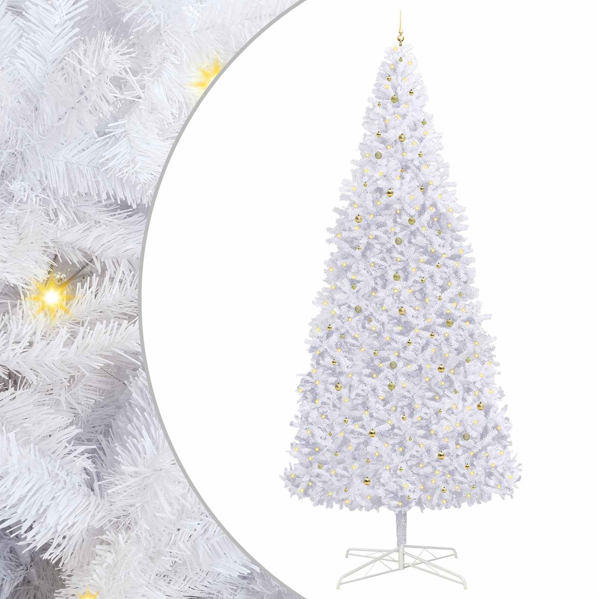 Kunstkerstboom met 300 LED Wit 400 cm PVC en staal