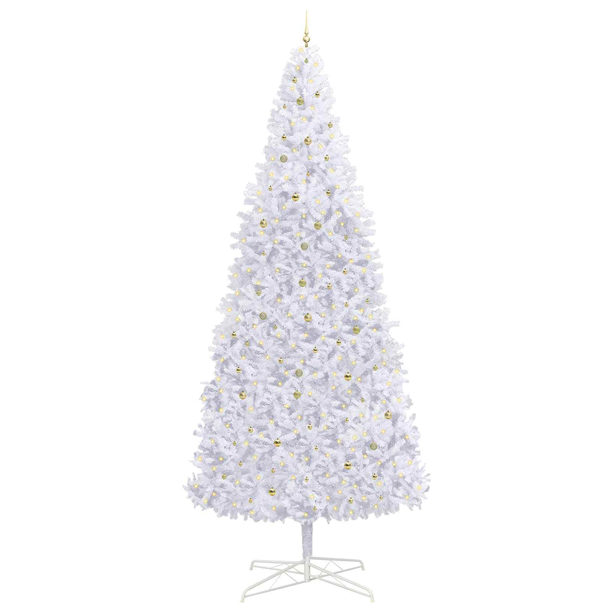 Kunstkerstboom met 300 LED Wit 400 cm PVC en staal