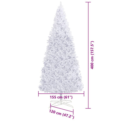Kunstkerstboom met 300 LED Wit 400 cm PVC en staal
