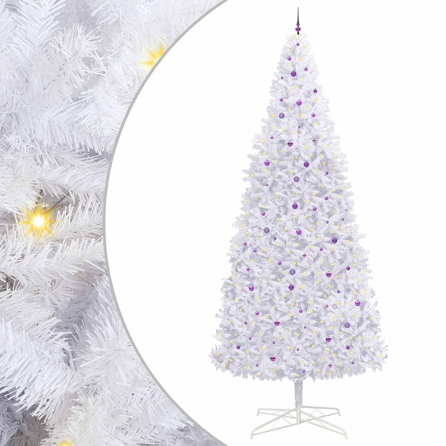 Kunstkerstboom met 300 LED Wit 400 cm PVC en staal