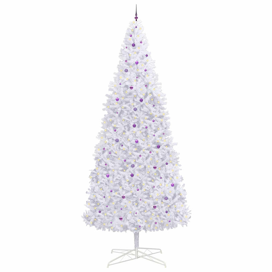 Kunstkerstboom met 300 LED Wit 400 cm PVC en staal